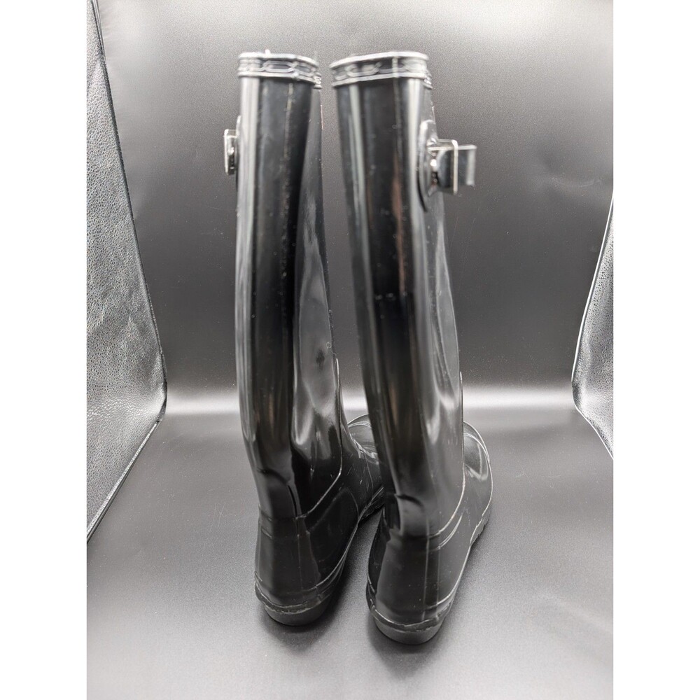 Hunter Women's 9 Original Tall Gloss Rain Boots Black Waterproof EUC - Picture 4 of 11